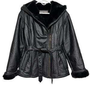 ✨Vintage Wilsons Leather Black Belted Jacket | Plush interior lining